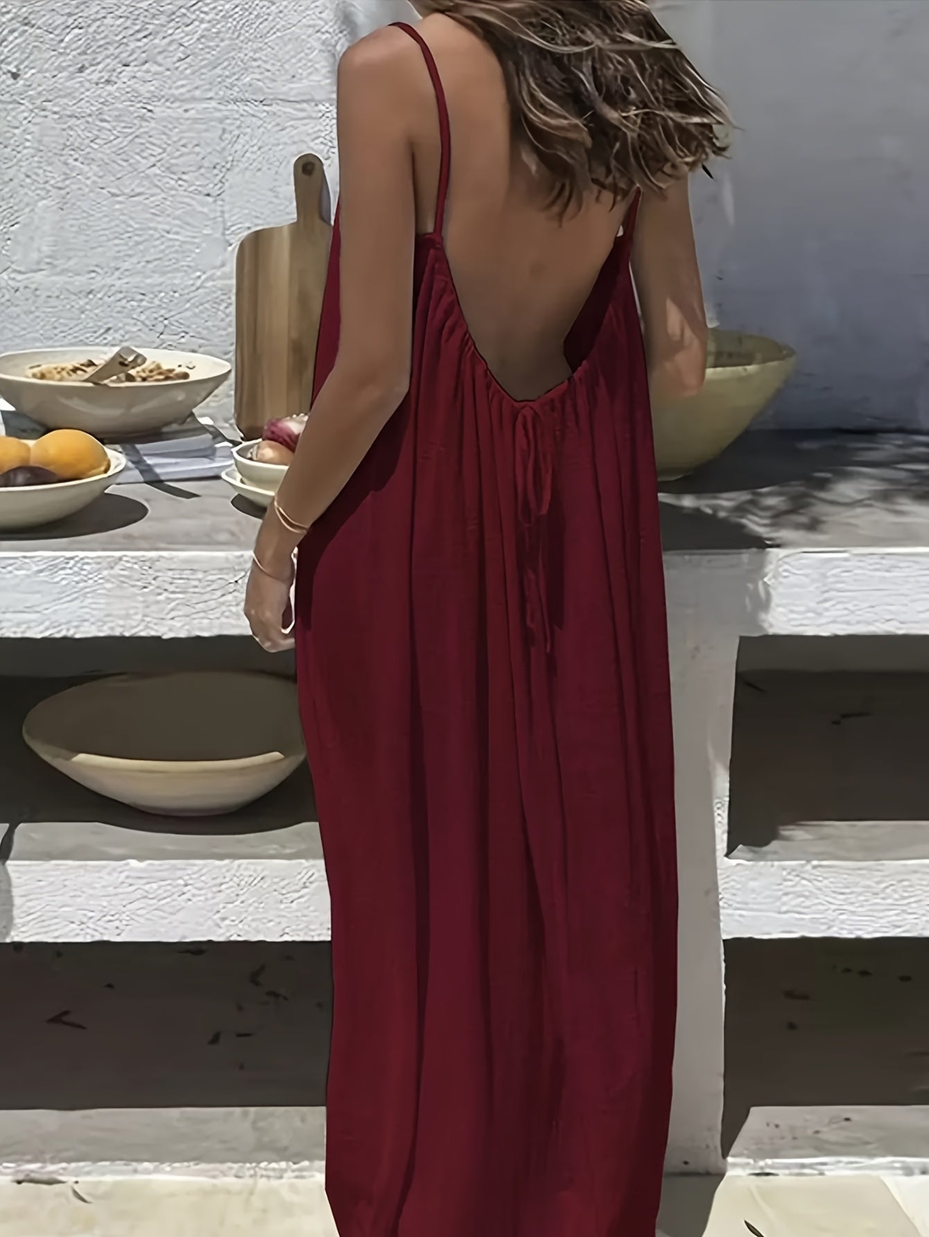 Spring And Summer New Women'S Halter Coat, Backless Loose Home Wear Dress, Multiple Colors Available