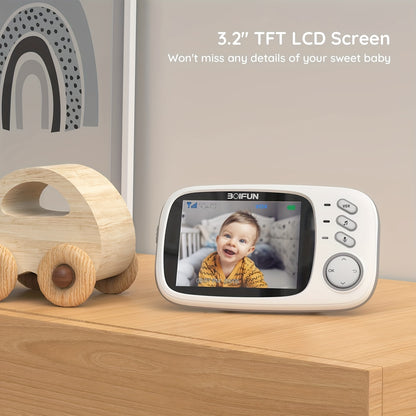 BOIFUN Smart Monitor Camera with Night Vision & Two-Way Audio, WiFi-Free Video System, Rechargeable Battery, Temperature, Smart Lullabies Suitable for for / Smartphones, Child/Pet Camera