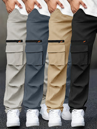 Light gray + dark gray + khaki + black