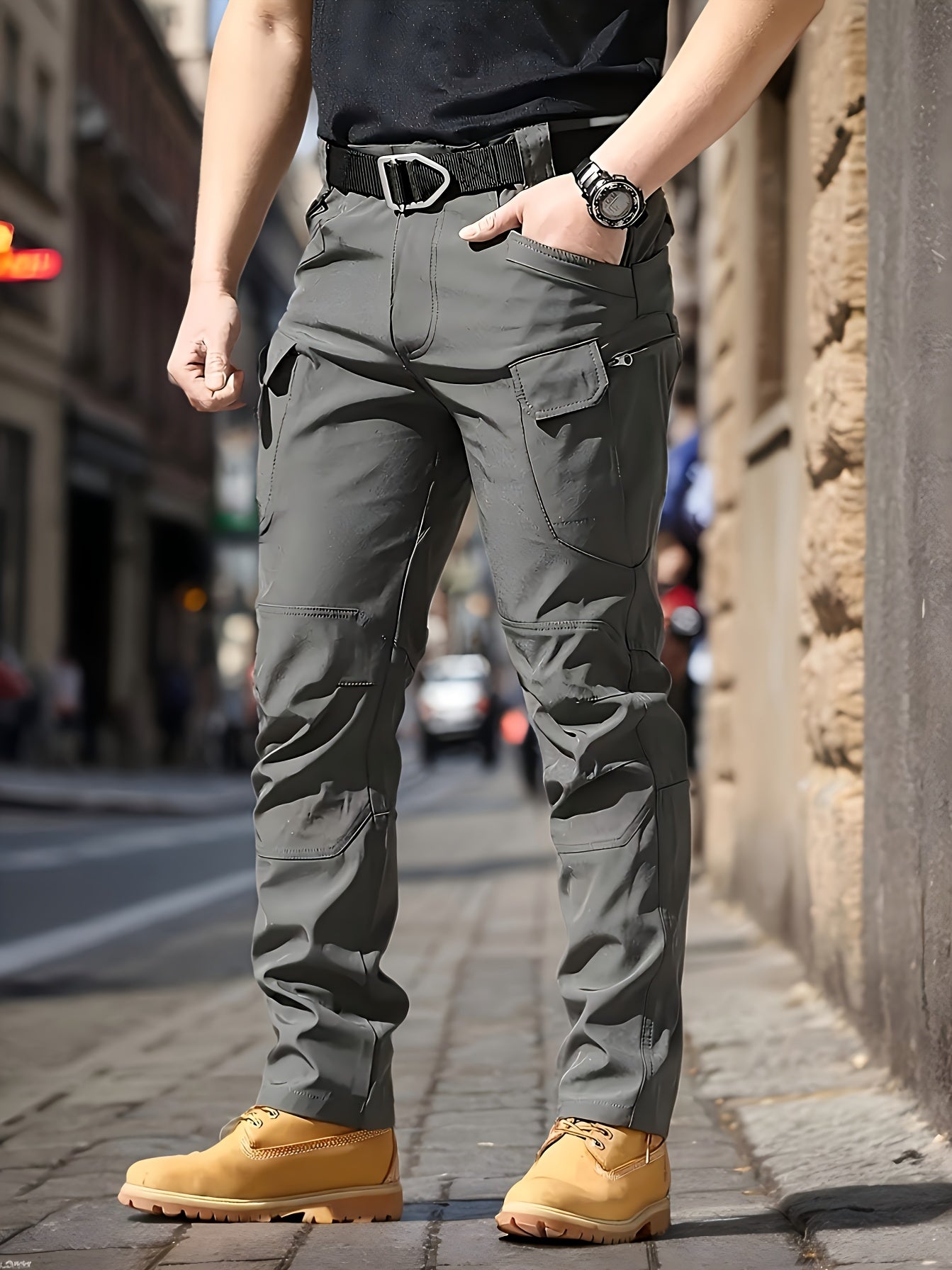 Men's Color A Polyester Cargo Cargo Pants - product view 16