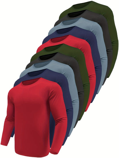 Men's Performance T-Shirt - Crew Neck Long Sleeve Streetwear Style