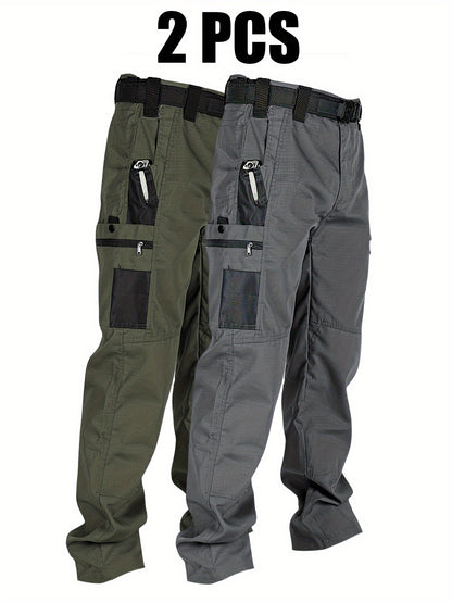 2Pack Men'S Utility Cargo Pants, Lightweight Tactical Workwear, Stretch Ripstop