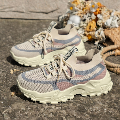 Sneakers, 2026 New Women's Shoes, Women's Casual Low-top Sports Shoes, Thick-soled Breathable Tennis Shoes, Sports Shoes Suitable for Gym And Casual Wear (PVC Soles), Women's Shoes, Women's Road Running Shoes, Outdoor Shoes