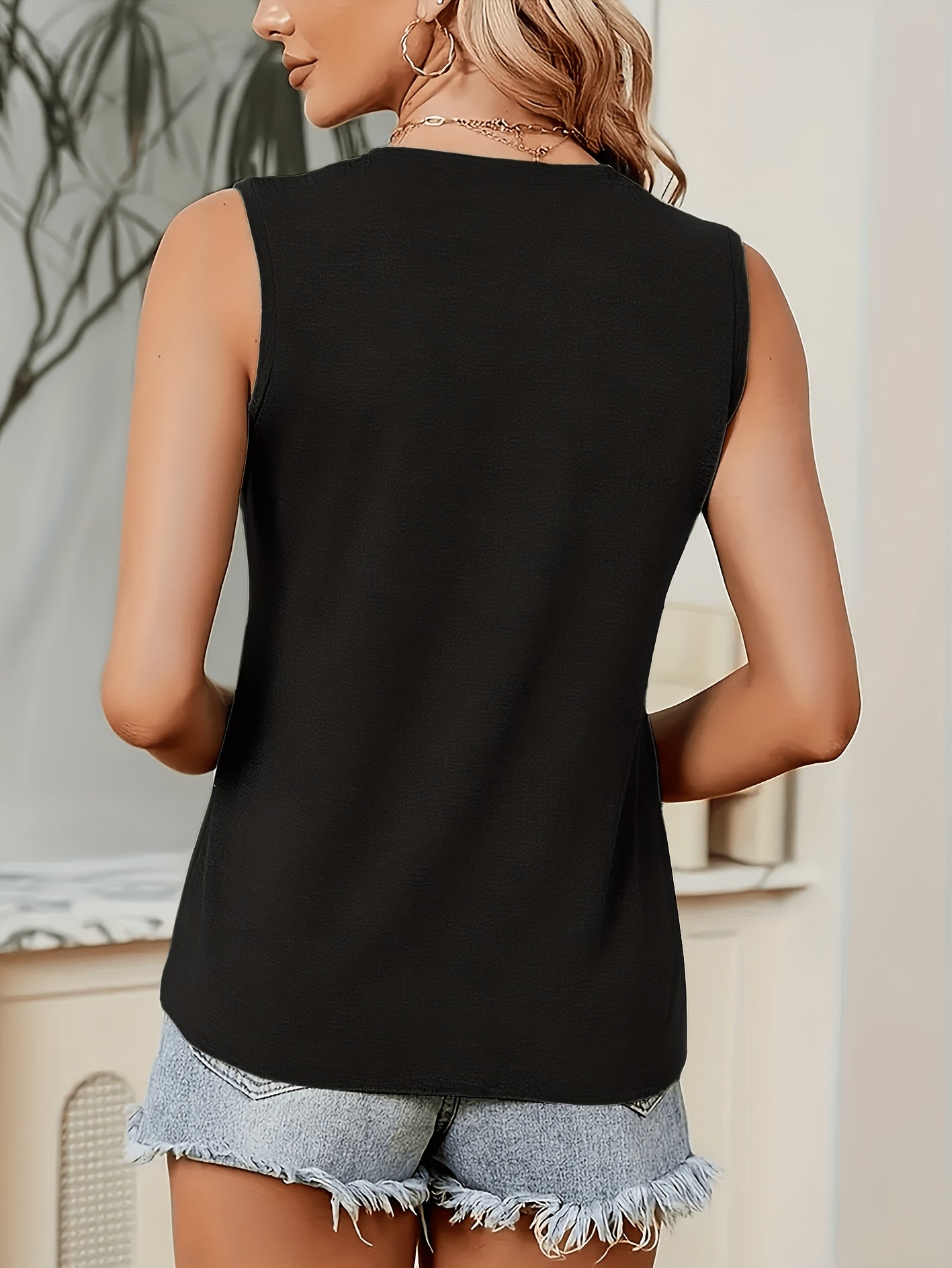 Plus Size Women'S Casual Pattern Vest Lotus Mandala Design Pattern Print Printed, Loose And Versatile, Machine Washable Tank Top, Seasonal Fashion Style, Non-See-Through Material