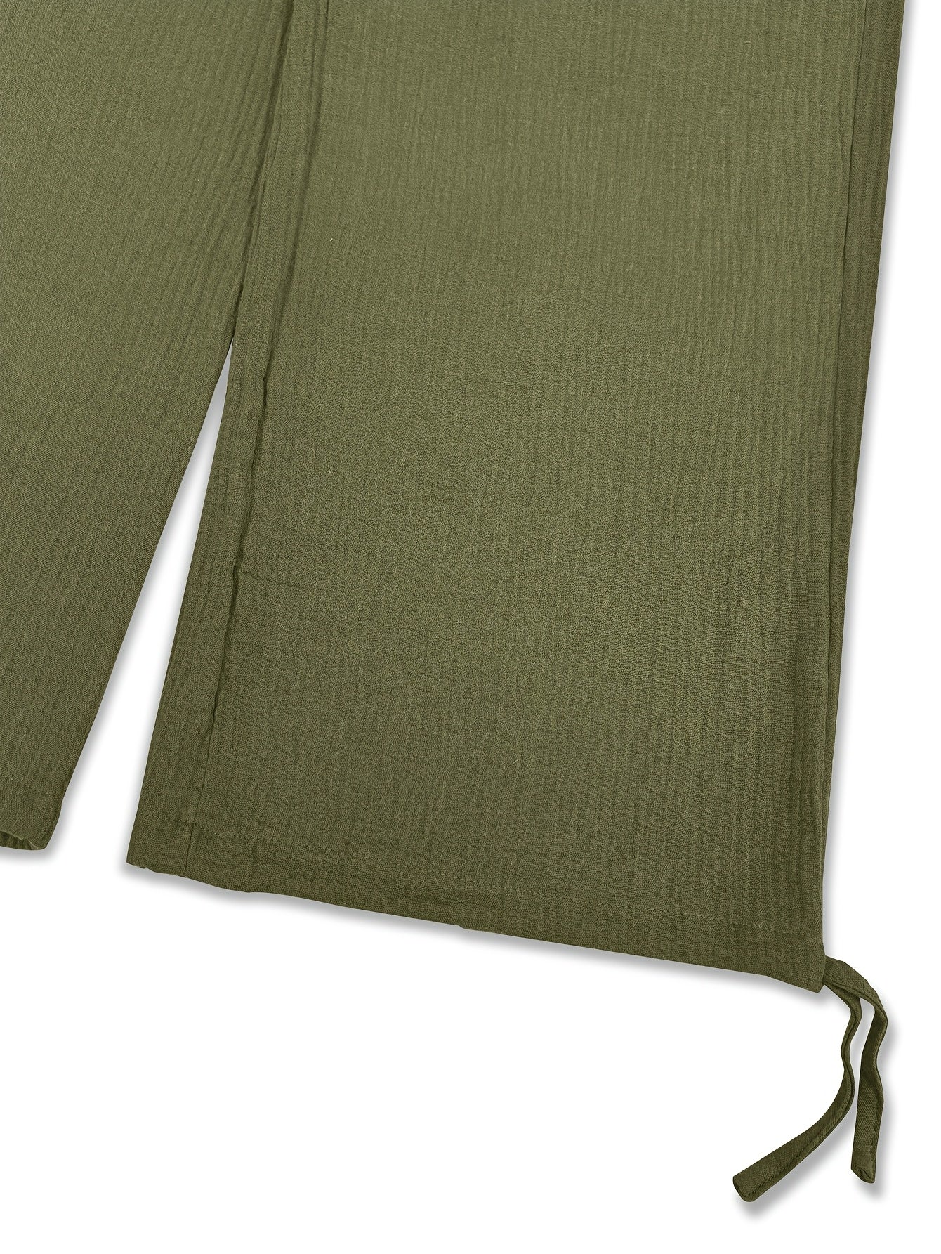 Spring And Summer Women's Casual Pants, Khaki, Pocket, Wide Leg, Tie, Loose, Daily Commuting Wide Leg Pants Womens Summer Clothes