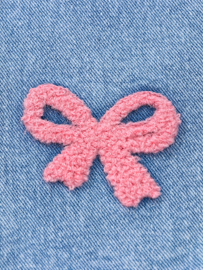 CuddClio Only 1 Pair Of Jeans Included. Baby Girls Loose-Fit Jeans For Fall & Winter, Cute Pink/Purple Bow Embroidered Jeans, Comfortable Denim With Elastic Waistband, Casual & Outdoor Wear, Ideal For Halloween/Christmas Gifts.