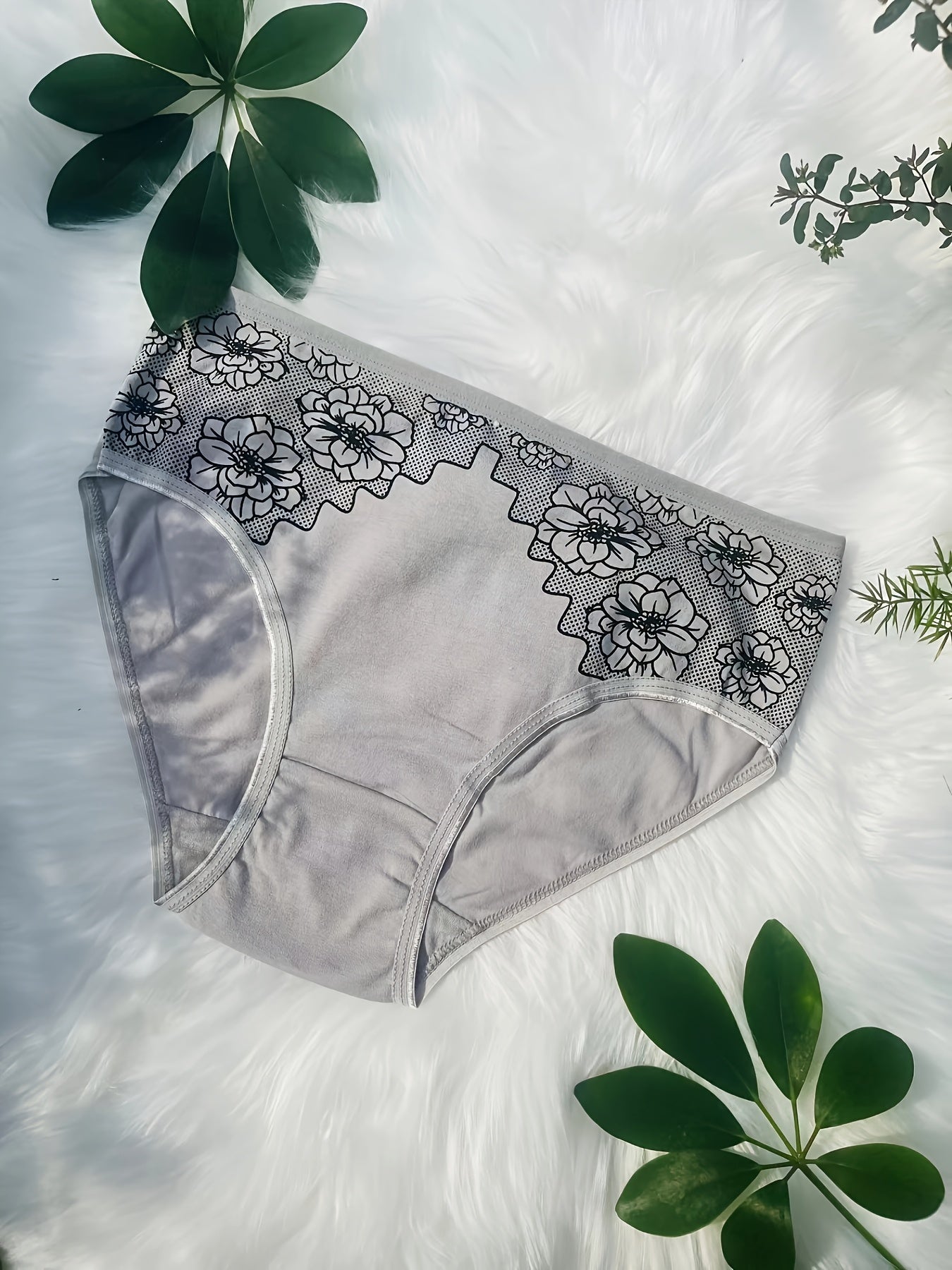 17pcs Of Luxurious Women'S Underwear Comfortable Breathable Elegant Print Flowers Briefs With Exquisite Details Perfect For Everyday Wear( Color Random Delivery)