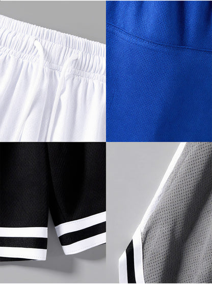 4pcs Men'S Sports Shorts with Pocket Basketball Pants, Made of Breathable And Quick-Drying Elastic Material, Suitable for Tennis, Jogging, Men'S Basketball Shorts, Suitable for Outdoor Sports, Home Leisure, Fitness Training, And Street Leisure