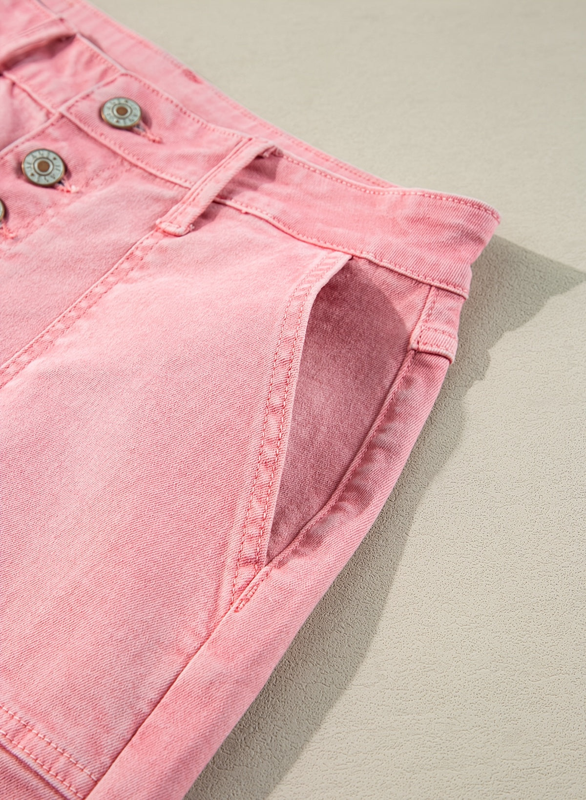 Women's White Denim High-Waist Slim-Fit Shorts - product view 8