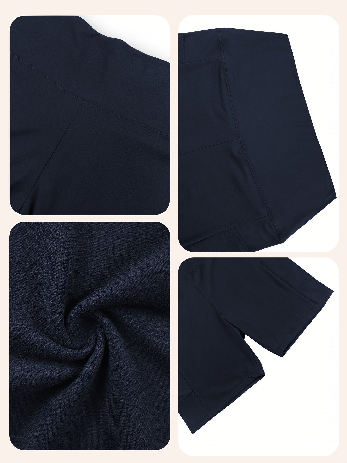 1pc Women's High-Waisted Yoga Shorts with Tummy Control & Pockets - Breathable Workout Gym Shorts, Tight-Fitting Low-Rise Athletic Pants for Summer, Gymnastics, Training (Black/Grey/Navy/Pink/ Brown) - Non-See-Through Quick-Dry