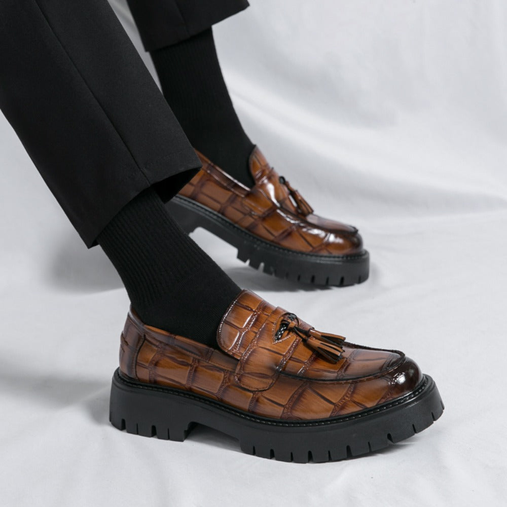 Men's Loafers & Slip-Ons - Platform Sole & Tassel Detail 268965