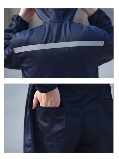 Unisex Work Coveralls - Multi-Zipper Pocket Design