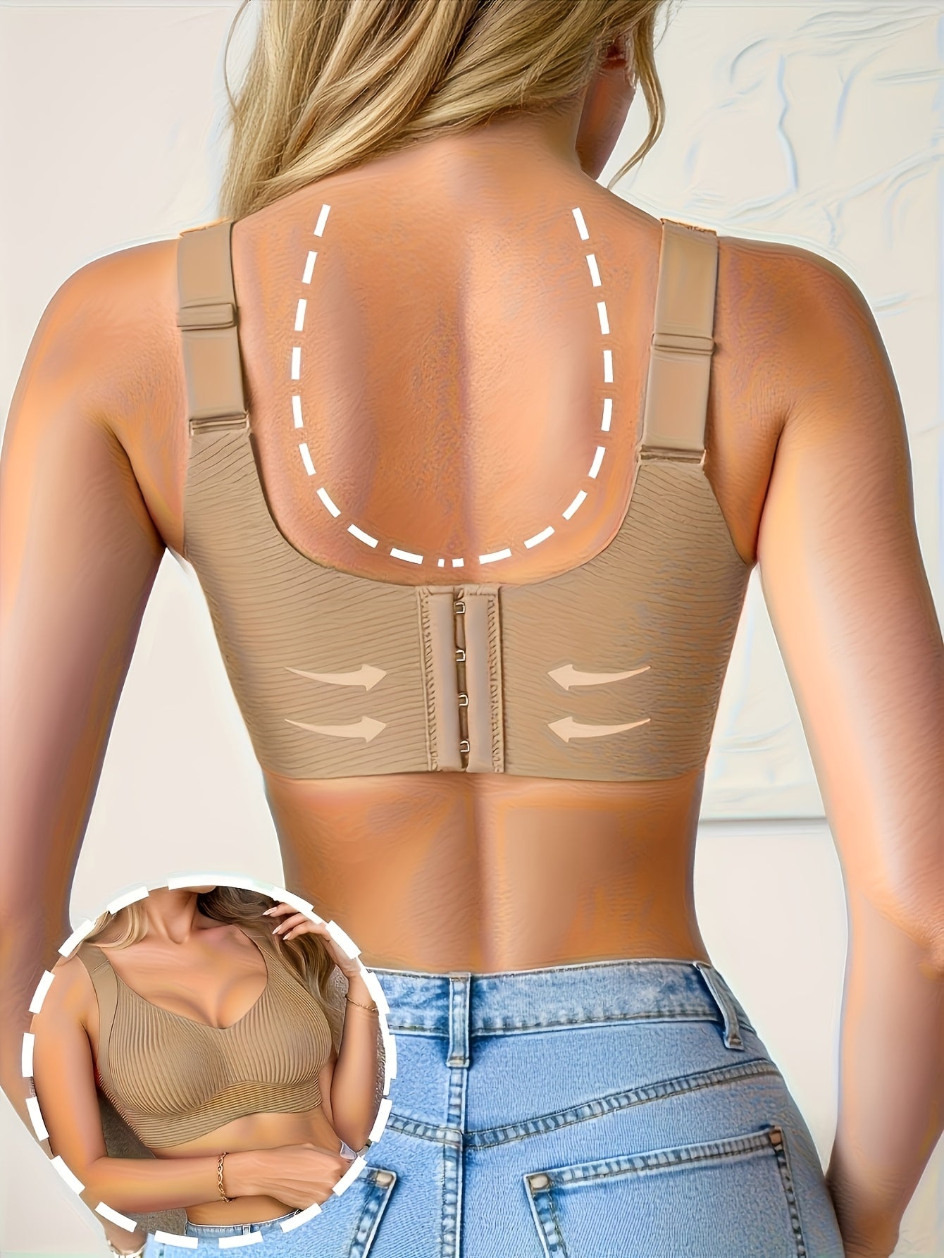 Plus-Size Wireless Women's Bra Suitable for Large Breasts - Full-Coverage Lift & Push-Up Underwire-Free Bust Enhancer with Adjustable Straps, Removable Pads, Seamless Smoothing Lingerie for Daily Wear & Special Occasions