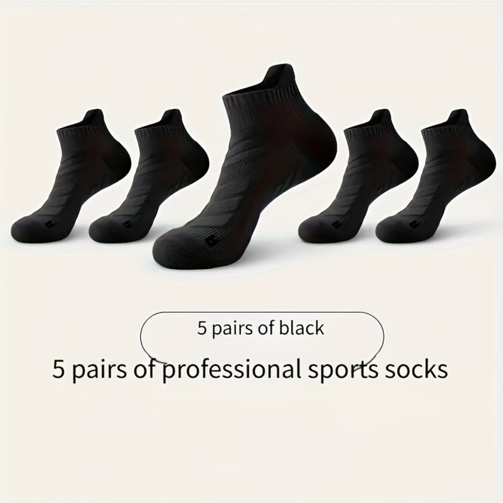 Men's Cushioned Basketball Ankle Socks - 5-Pair Pack