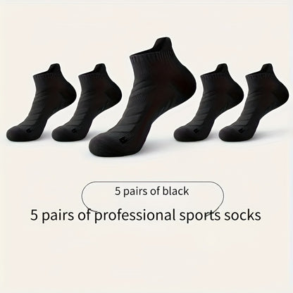 Men's Cushioned Basketball Ankle Socks - 5-Pair Pack