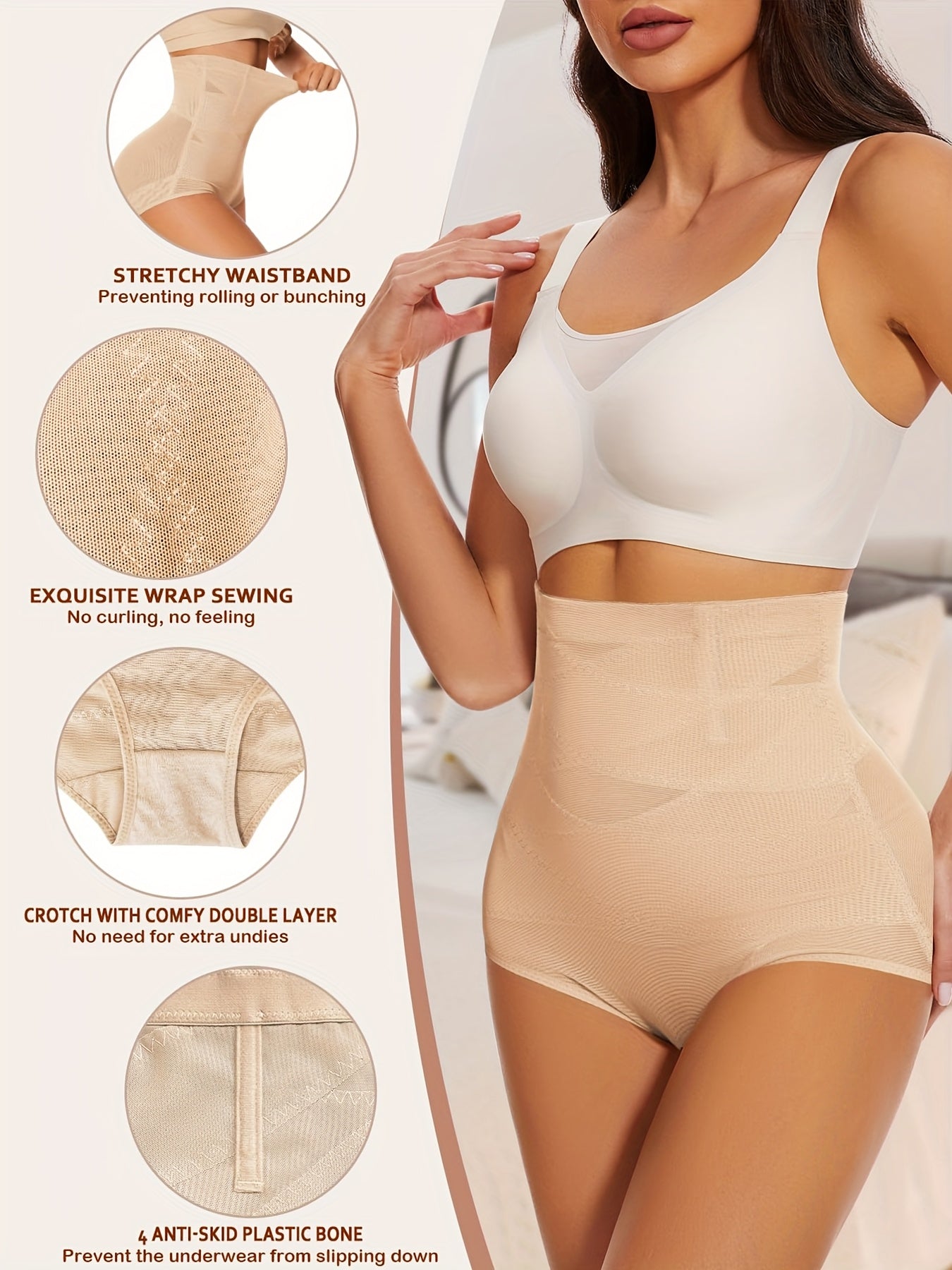 High-Waist Tummy Control Shapewear Panties for Women - Waist Trainer, Butt Lifter & Body Shaper Underwear, Butt Lifting Shapewear | Snug Fit Shapewear | Durable Shapewear, Waist Trainer Tummy Control