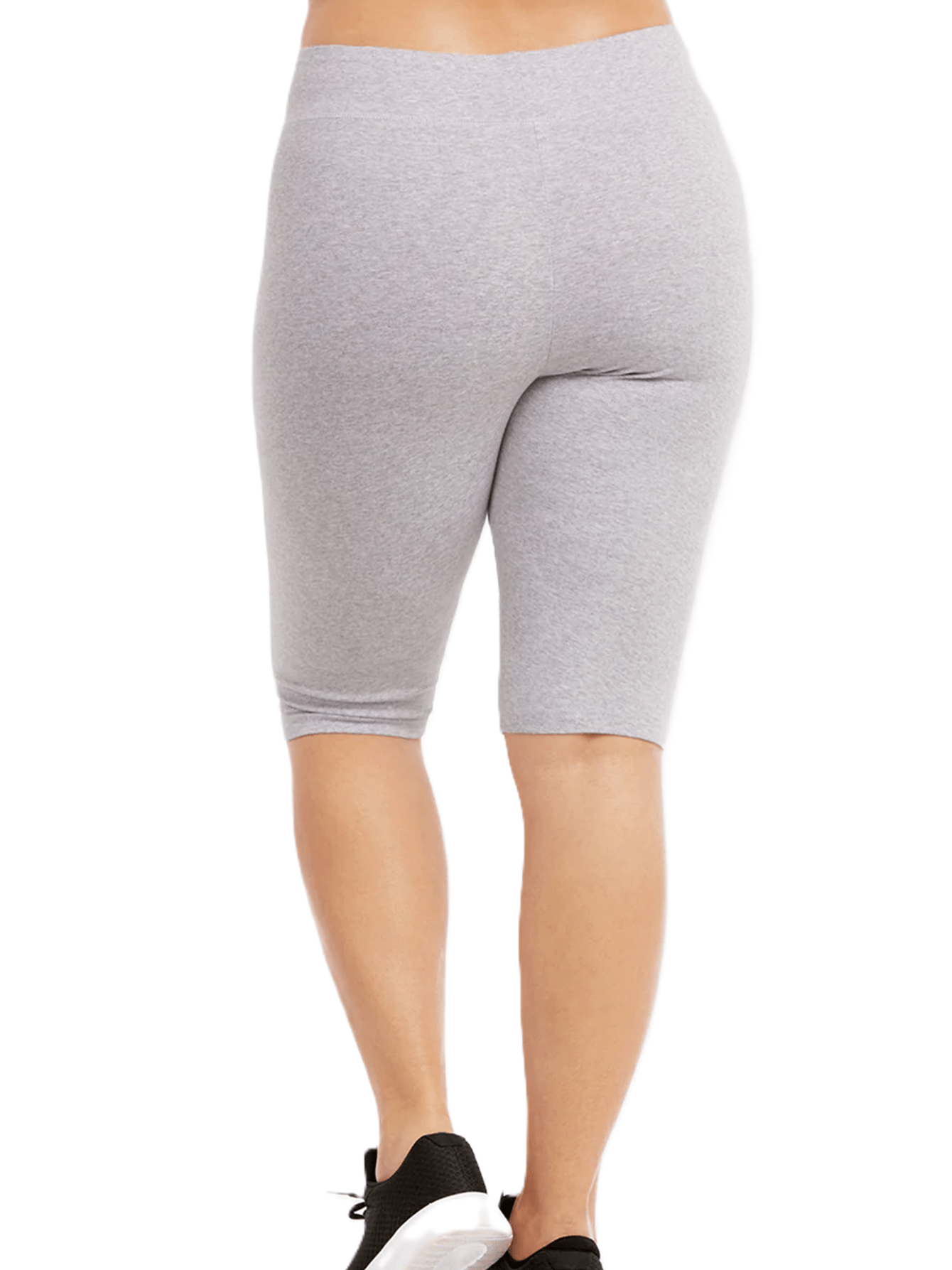 LADIES PLUS SIZE COTTON LEGGING SHORTS 21 INCH OUTSEAM, KNEE LENGTH