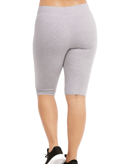 LADIES PLUS SIZE COTTON LEGGING SHORTS 21 INCH OUTSEAM, KNEE LENGTH