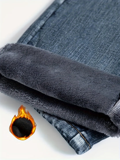 Men's Straight Leg Jeans - Classic Wash Clean Finish Streetwear 689061