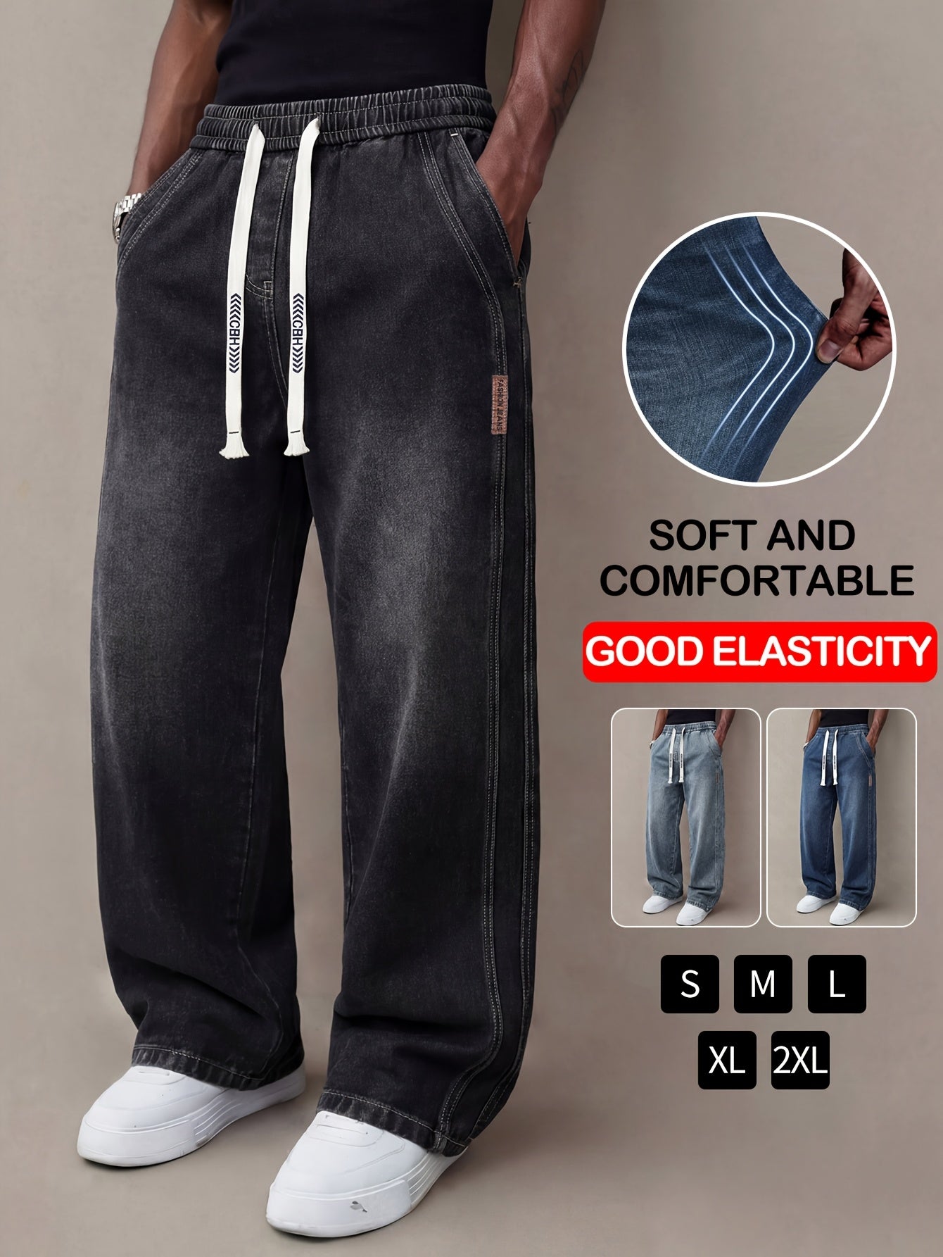 Jeans Men's Summer Wide And Thin Loose Straight Leg Men's Pants American Casual Simple And Versatile Long Pants Men