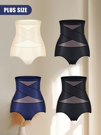 4pcs Fashionable Plus size Women'S Briefs High waisted Tummy controlling - product view 4
