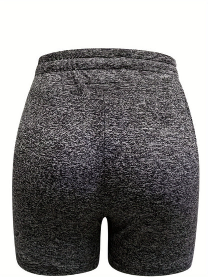 Women's Camping Life Pattern Printed Drawstring Shorts- Lightweight Elastic Polyester Blend Casual Shorts Suitable for Outdoor Adventures and Casual Wear, All-Season Machine Washable