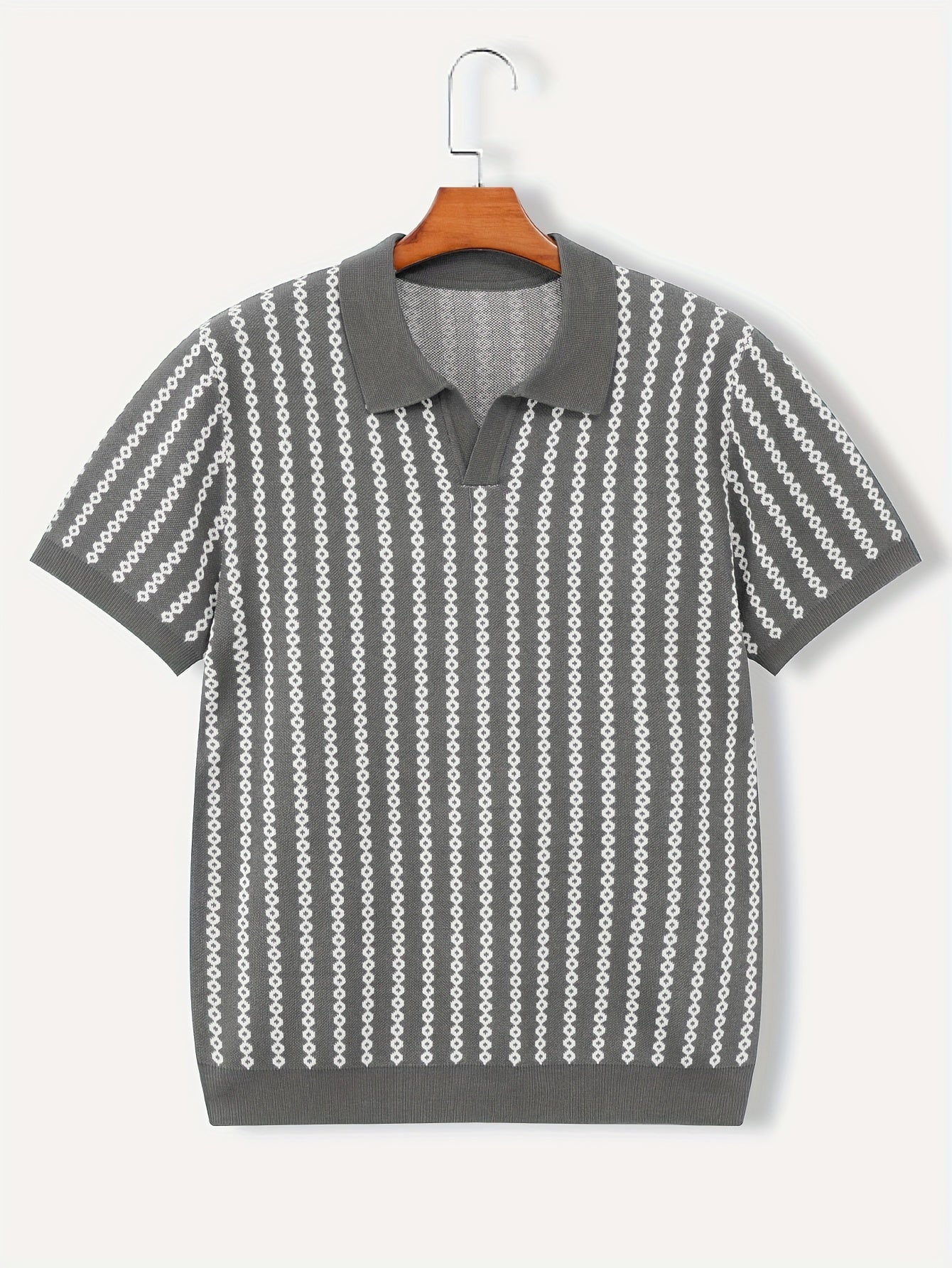 Men's Knitted Polo Top Business Leading Short Sleeve Golf Casual Polo Top