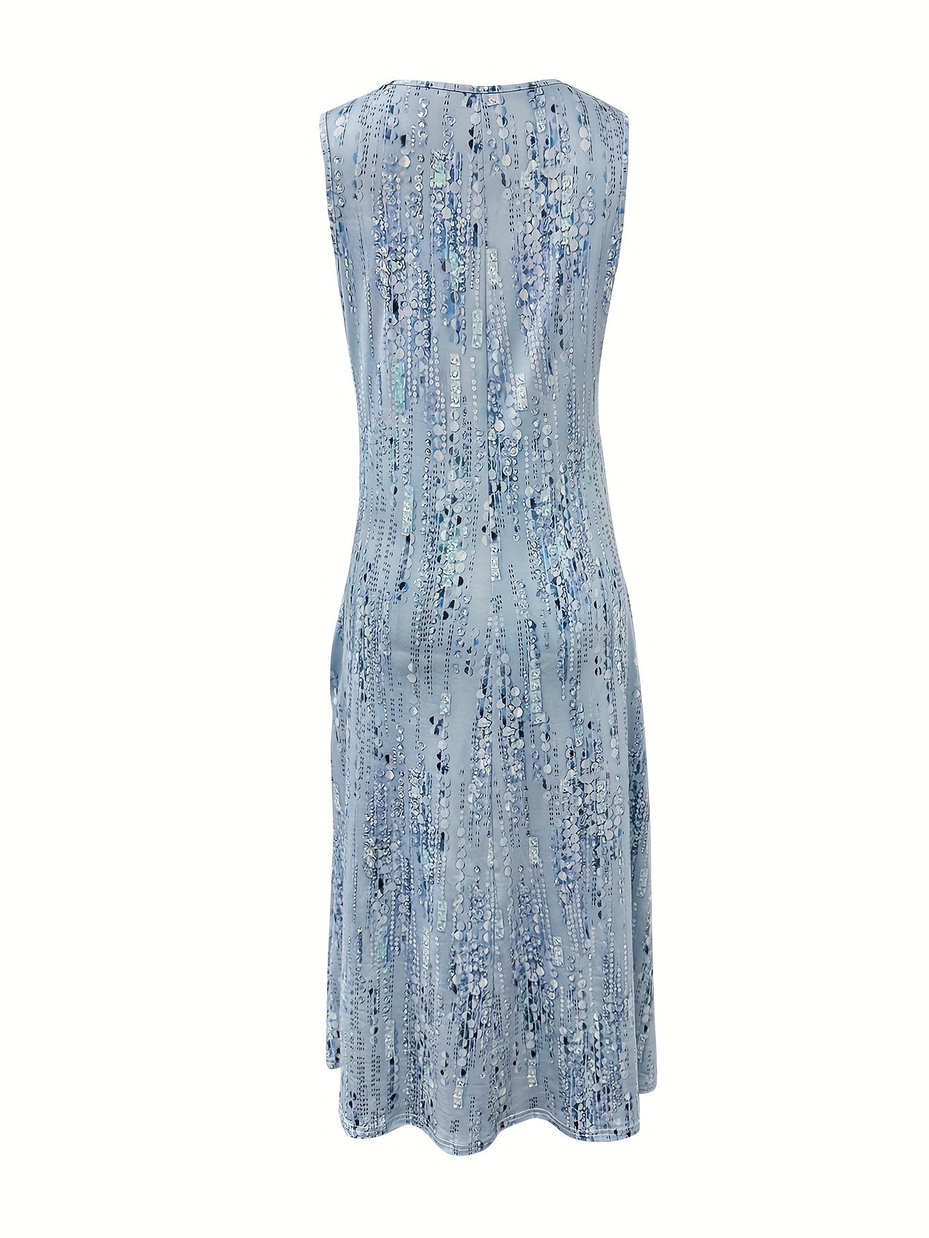 New Fashion Seaside Holiday Style Full-body Printed Vest Dress[directional]