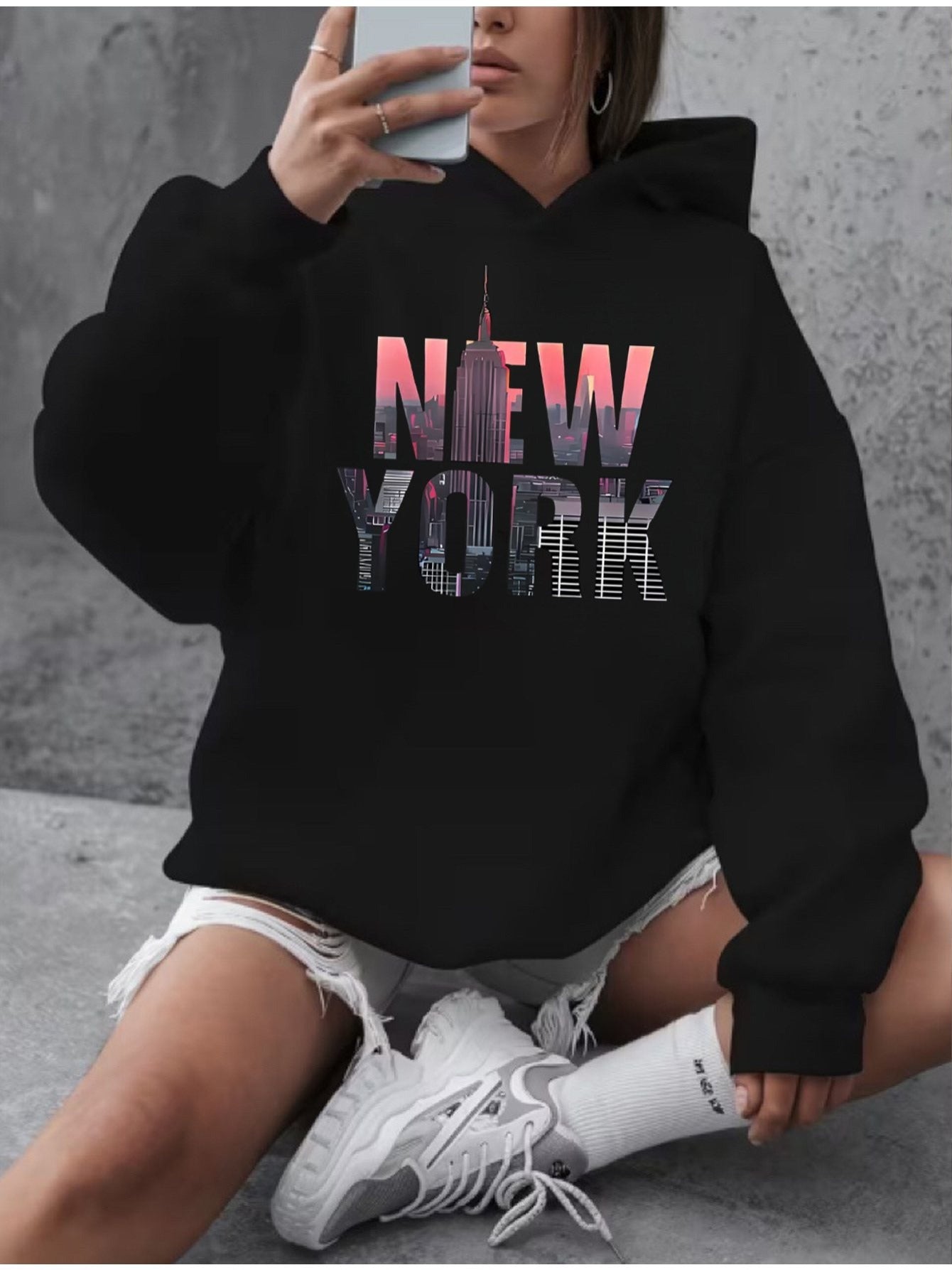 women's hoodie Sweater - Holiday Party Outfit - Soft Everyday Fall Tops - Machine Washable Casual Pullover sweatshirt