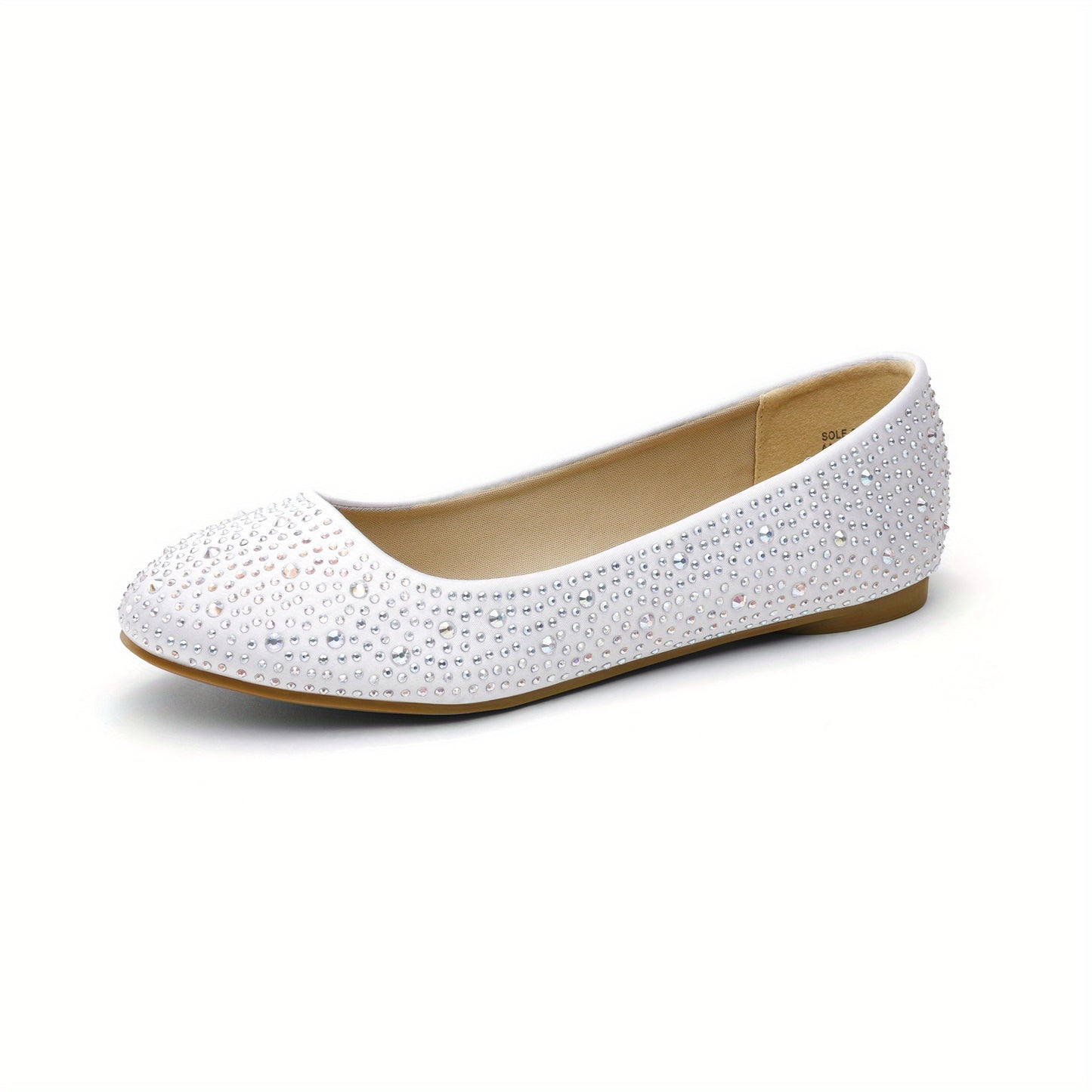 Women's Flat Sole-Shine Rhinestone Classic Ballet Flats Shoes Comfortable Elegant Fashion Shoes for Women 1/2 SIZE
