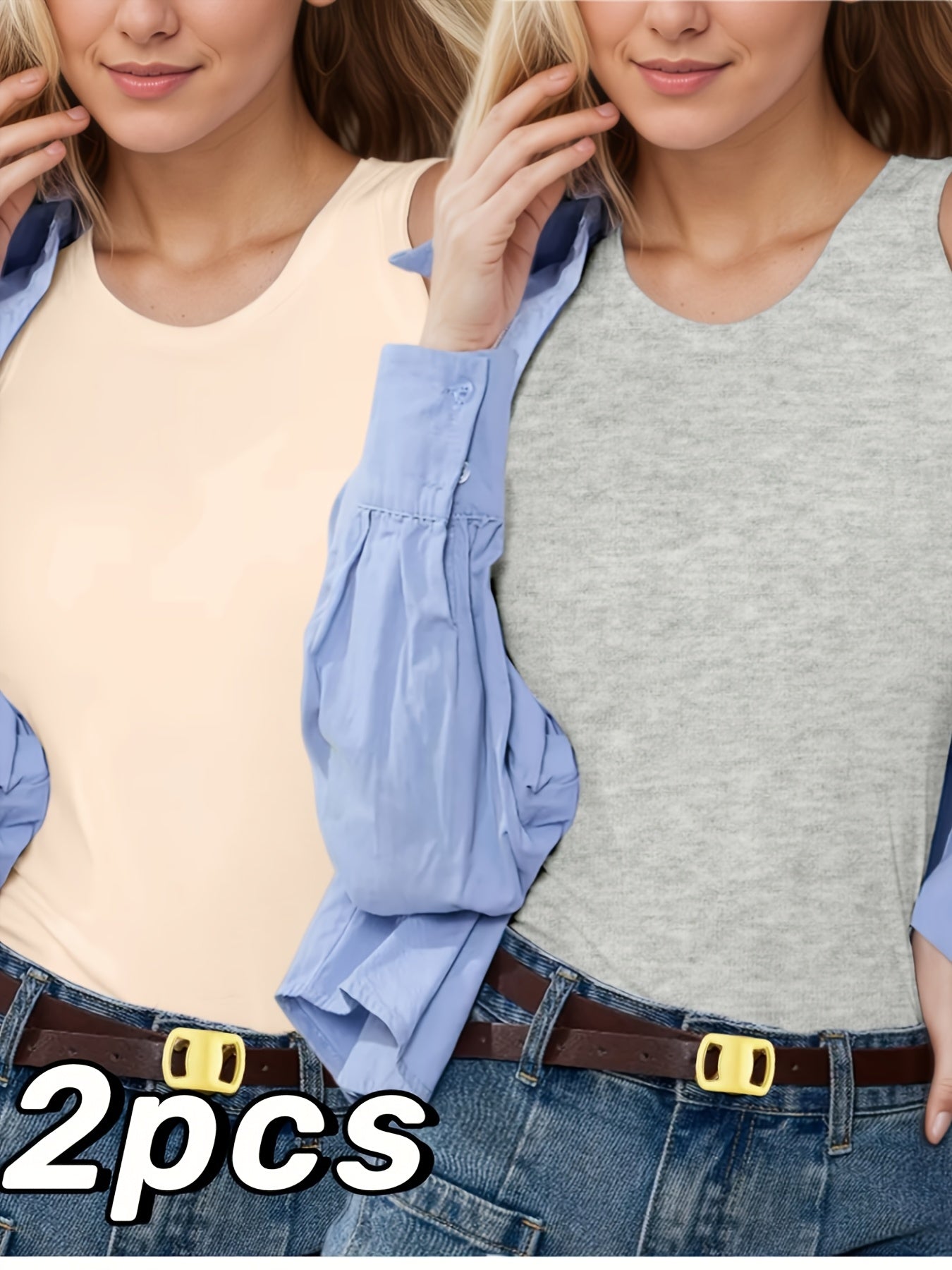 2pcs Women's Sleeveless Vest with Built-in Text Chest Pad, Seamless And Comfortable, Non Removable Bra Pad, Solid Color Design, Suitable for Home And Casual Wear, Versatile Item for Sleeveless Warm Vest In Spring, Autumn And Winter