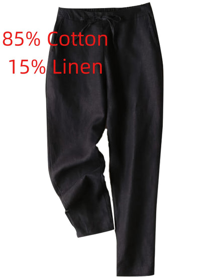 Women'S Summer Casual High-Waisted Drawstring Beach Pants