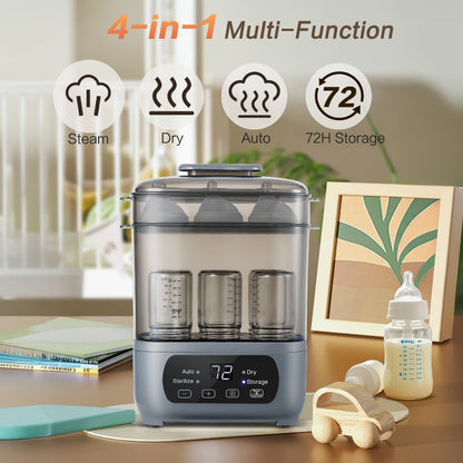 Bottle Sterilizer - Electric Steamer Dryer 4-in-1