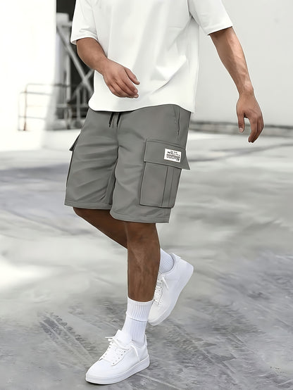3-Pack Men'S Cargo Shorts, Solid Color Camouflage Series, Casual Athletic Shorts - Multi-Pocket Ripstop, Adjustable Waist (Black, Gray, Khaki) - Outdoor & Travel
