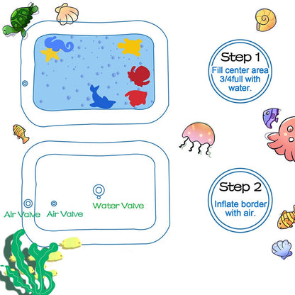 Baby Play Mat - Inflatable Pink Blue Tummy