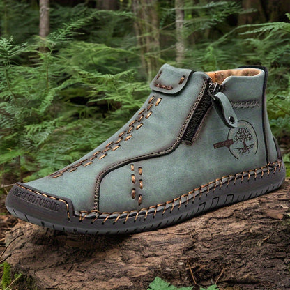 Ladies Plus Size Classic Boots Outdoor Casual Shoes with Zipper Decoration Handmade British Style Flat-bottomed Booties., Women Shoes