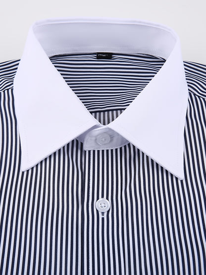 2026 French Cuff Dress Shirt 1pc For Men With FREE Random Cufflinks Set - Luxury Formal Wedding Shirt, Business Office Elegant Attire