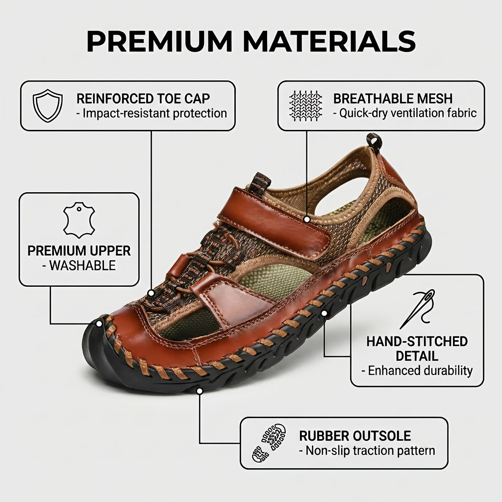 GREKS Retro Spliced Men'S Sandals, Soft-Soled Comfortable Breathable Shoes, Fashion Casual Beach Shoes