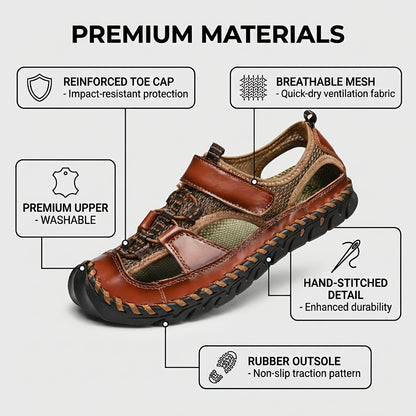GREKS Retro Spliced Men'S Sandals, Soft-Soled Comfortable Breathable Shoes, Fashion Casual Beach Shoes