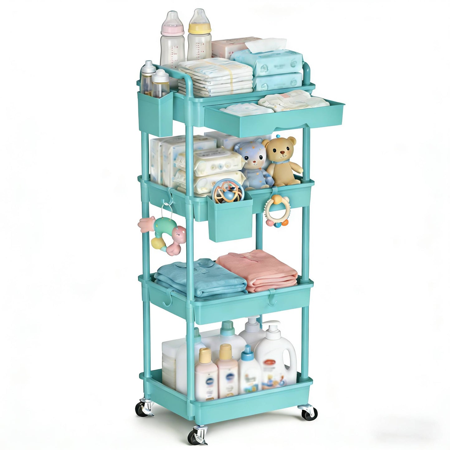 Nursery Storage Cart - Mobile 3-Tier Organizer