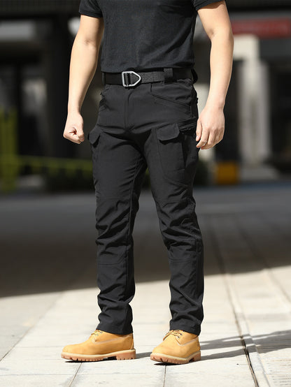 Men'S Lightweight Tactical Overalls - Durable, Breathable, Quick Dry Polyester with Multiple Pockets for Outdoor Adventures, Hiking And Work (Belt Included), All Season Pants | Relaxed Fit Pants | Wear-Resistant Outdoor Wear, Hiking Pants