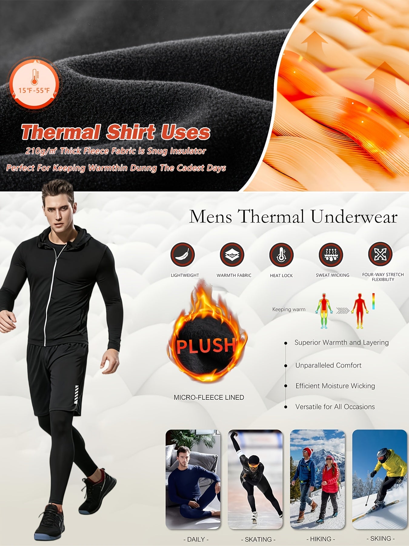 5 Men's Compression Workout Suits, Flannel Pants, Flannel Long Sleeves, Regular Short Sleeves, Baggy Shorts, High-stretch Jackets, Quick-drying Warm-up Suits, Running Workout Suits, Winter Outdoor Warm-up Suits. The Four Seasons Can Wear Freely