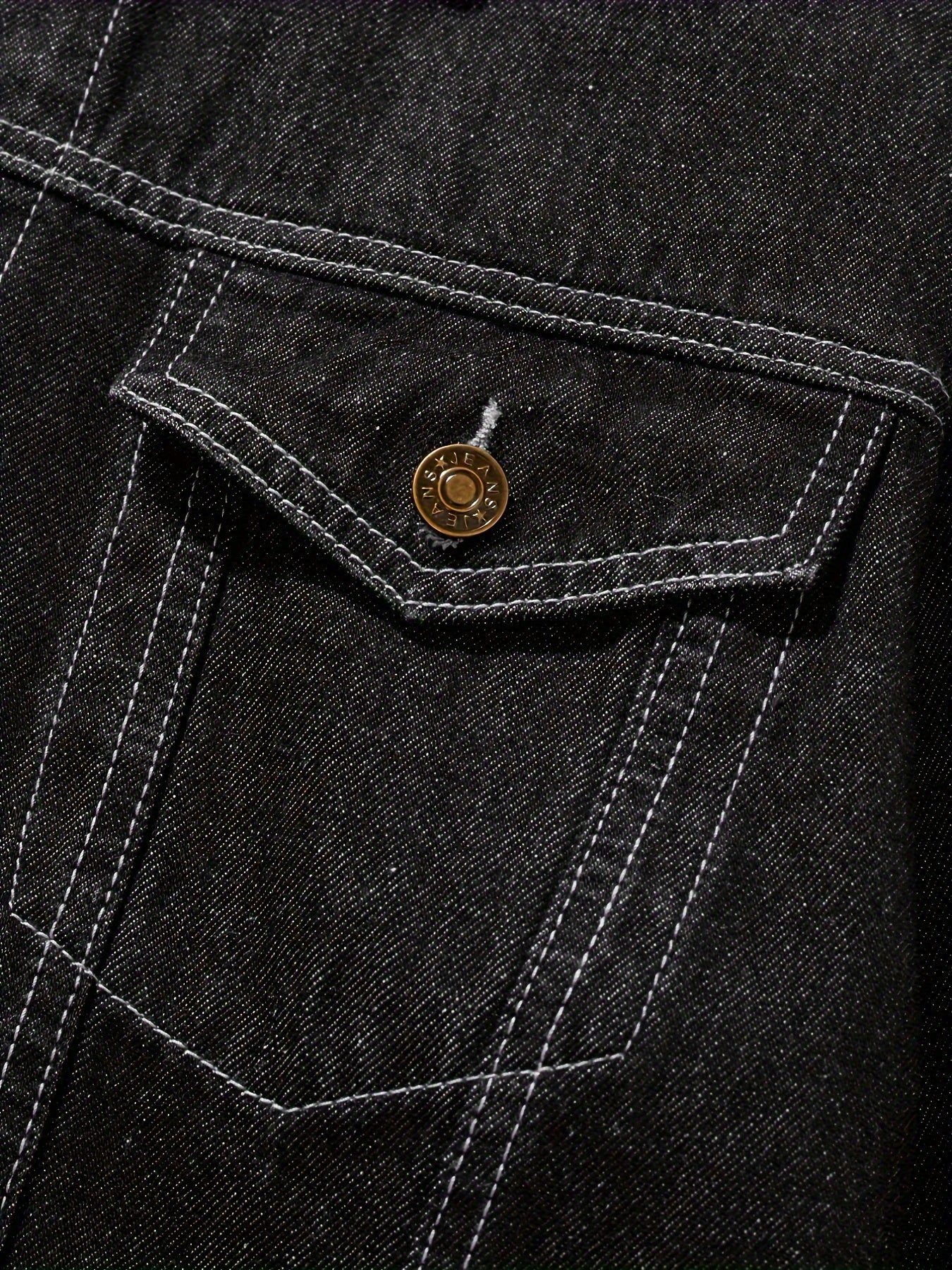 Men'S Vintage Denim Jacket, Casual Urban Style Multi-Pocket Denim Coat