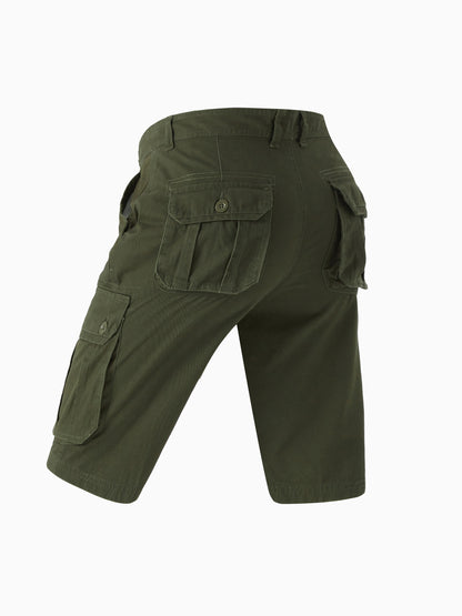 Men'S Pure Washed Outdoor Multi-Pocket Tooling Shorts Suitable for Daily Hunting, Fishing, Mountaineering, Camping And Other Outdoor Leisure Activities