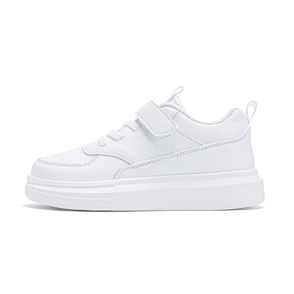 Boys Girls Low-Top Casual Sneakers - White And Navy Blue Synthetic Cover with MD Cushioned Sole, Breathable Fabric Lining And Durable Traction for School, Sports And Casual Attire, School Shoes, Sleek Shoe Design