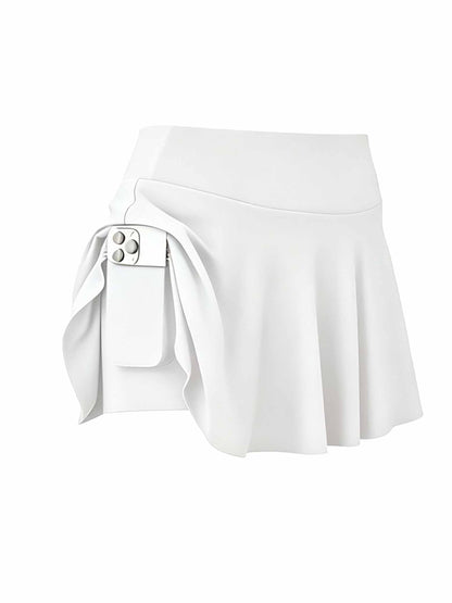 4pcs Women's Athletic Skorts Fake 2pcs Skirt Pants Elegant High Waist Skirt Summer Korean Style with Pockets Breathable Slim Fit Yoga Skirt Built-in Shorts Anti-Exposure Running Fitness Tennis Sports Skirt Gift for Wife Family Friends