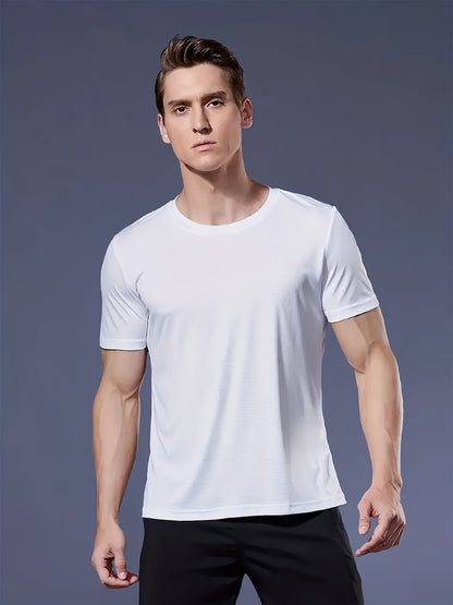 Men's White 9pcs Polyester Short-Sleeve T-Shirt - product view 10