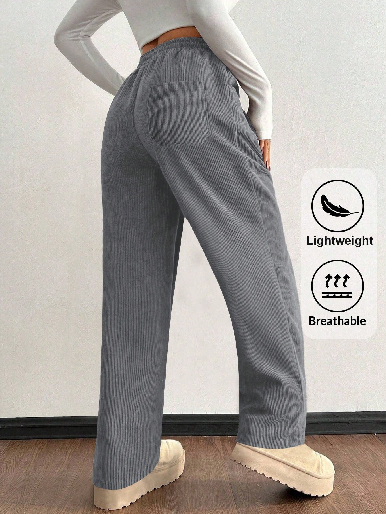 Women's Khaki Polyester Pants - product view 33