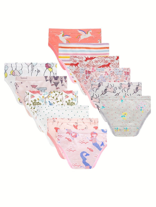 Girls' Briefs - 12-Pack Ocean Animal Print