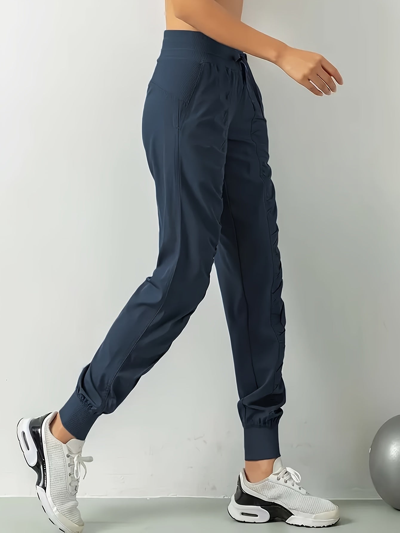 3pcs Women's Quick-Dry Training Tracksuit Pants - Slim Pleated Athletic Joggers with Drawstring Waist & Side Pocket, Gym Workout Pants Suitable for Running,, Gym - Spring Summer Fall Solid Color (Machine Washable)